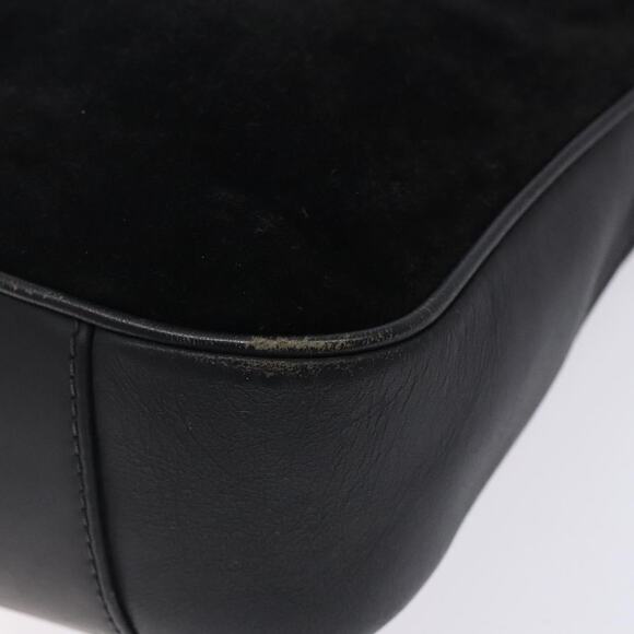 GUCCI Bamboo Hand Bag Suede Black Gold 001 001 - Picture 10 of 16